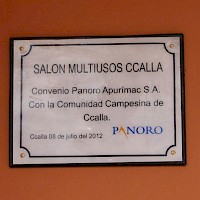 Inauguration of Ccalla Community Centre Completed by Panoro